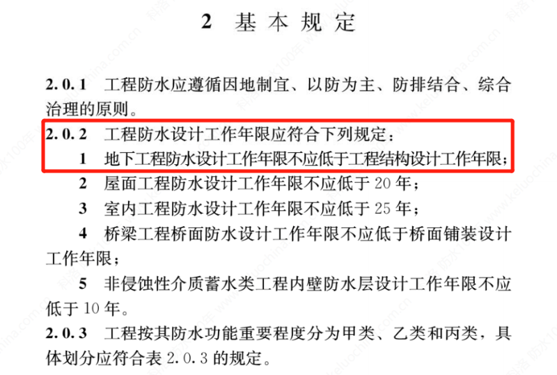 強條GB55030-2022地下防水工程年限同結(jié)構(gòu)同壽命