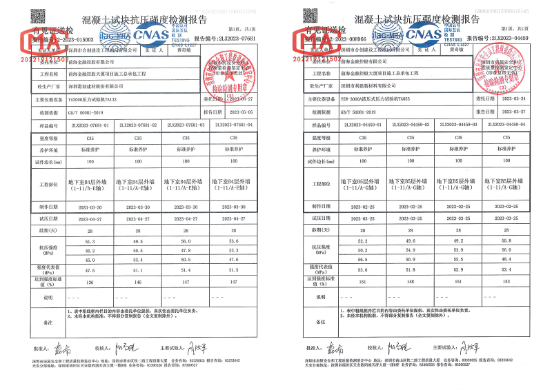 2022.12.8 標養(yǎng)報告地下室底板、承臺